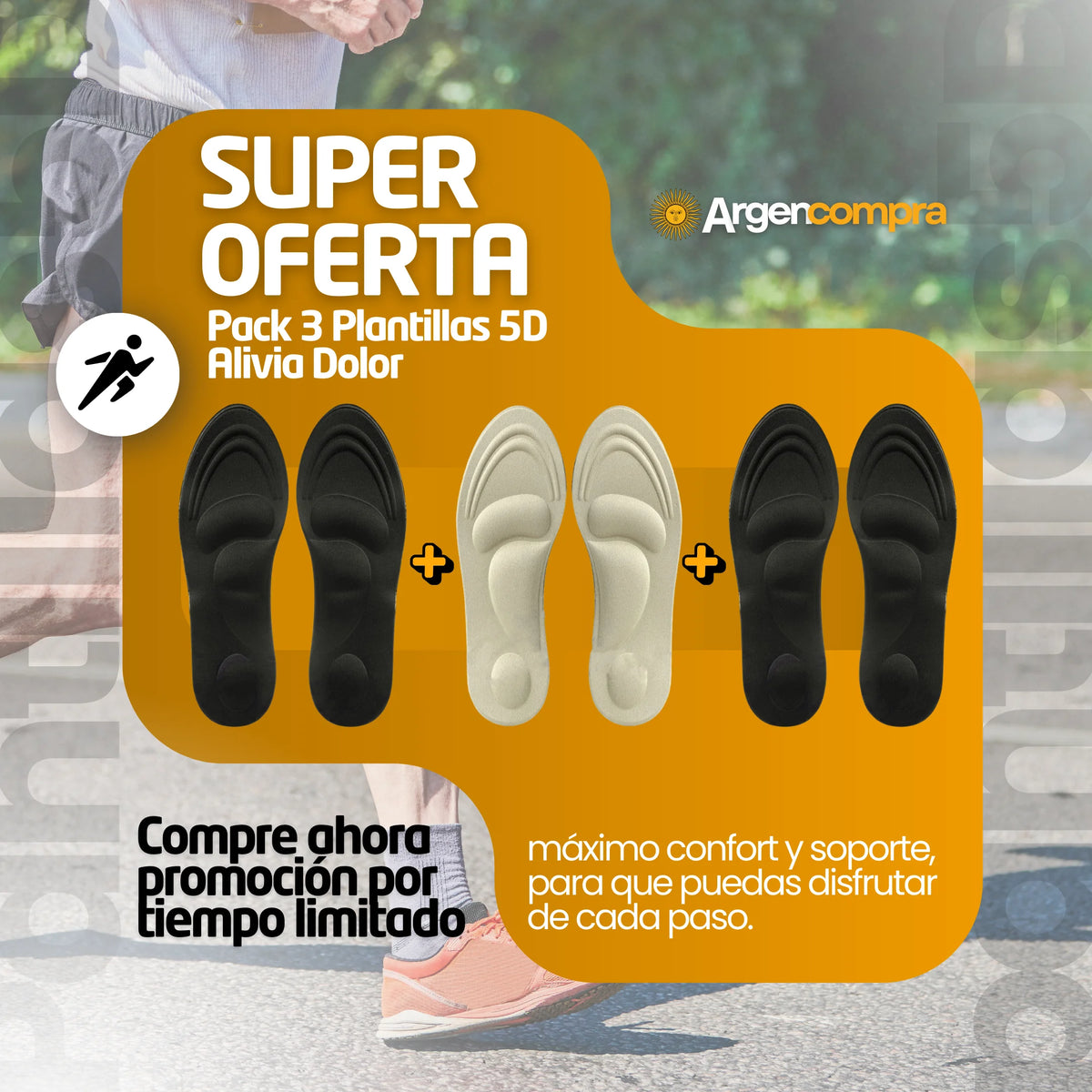 [SUPER OFERTA] Pack 3 Plantillas 5D - Alivia Dolor